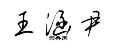 梁锦英王涵尹草书个性签名怎么写