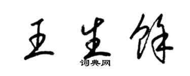 梁锦英王生余草书个性签名怎么写