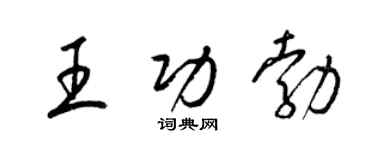 梁锦英王功勃草书个性签名怎么写