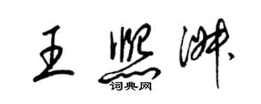 梁锦英王熙淑草书个性签名怎么写