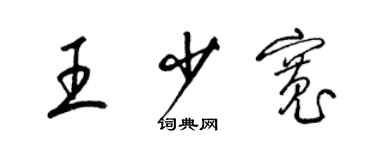 梁锦英王少宽草书个性签名怎么写