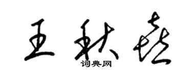梁锦英王秋喜草书个性签名怎么写