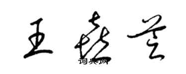 梁锦英王喜芝草书个性签名怎么写