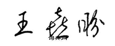 梁锦英王喜盼草书个性签名怎么写