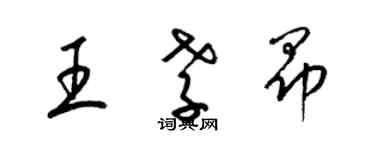 梁锦英王孝昂草书个性签名怎么写