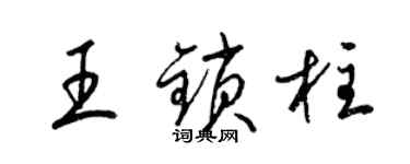 梁锦英王锁柱草书个性签名怎么写