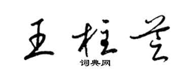 梁锦英王柱芝草书个性签名怎么写