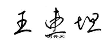 梁锦英王惠坦草书个性签名怎么写