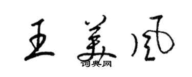梁锦英王美风草书个性签名怎么写