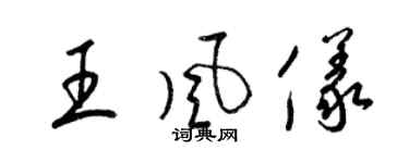 梁锦英王风仪草书个性签名怎么写