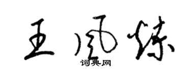 梁锦英王风炼草书个性签名怎么写