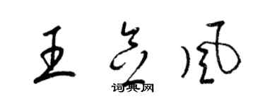 梁锦英王念风草书个性签名怎么写