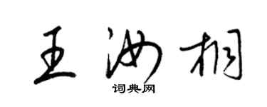 梁锦英王汝桐草书个性签名怎么写