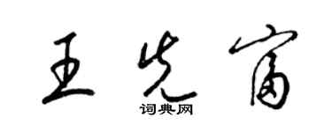 梁锦英王先富草书个性签名怎么写