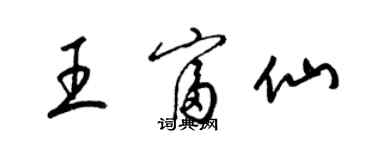 梁锦英王富仙草书个性签名怎么写
