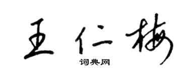 梁锦英王仁梅草书个性签名怎么写