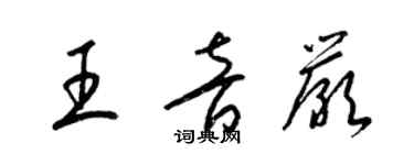 梁锦英王音严草书个性签名怎么写