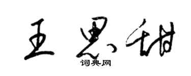 梁锦英王思甜草书个性签名怎么写