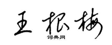 梁锦英王根梅草书个性签名怎么写