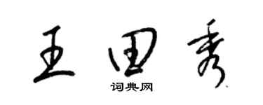 梁锦英王田秀草书个性签名怎么写