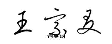 梁锦英王宗友草书个性签名怎么写