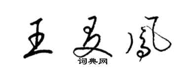 梁锦英王友凤草书个性签名怎么写