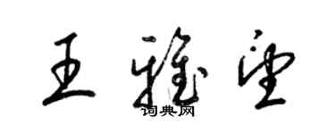 梁锦英王雅望草书个性签名怎么写