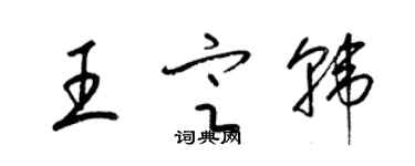 梁锦英王定韩草书个性签名怎么写