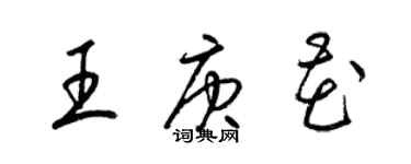 梁锦英王庚花草书个性签名怎么写