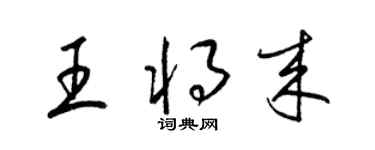 梁锦英王将来草书个性签名怎么写