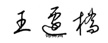 梁锦英王迁桥草书个性签名怎么写