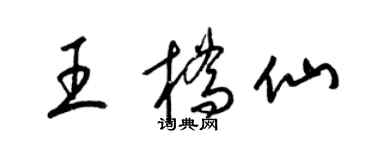 梁锦英王桥仙草书个性签名怎么写