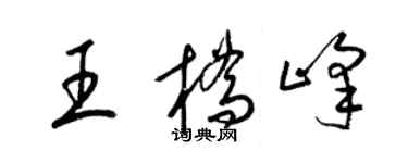梁锦英王桥峰草书个性签名怎么写