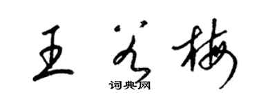 梁锦英王谷梅草书个性签名怎么写