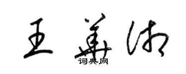 梁锦英王华湘草书个性签名怎么写