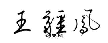 梁锦英王疆凤草书个性签名怎么写