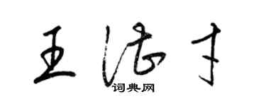 梁锦英王湛才草书个性签名怎么写