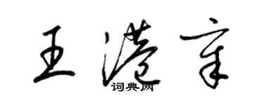 梁锦英王港章草书个性签名怎么写