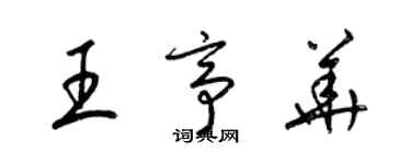 梁锦英王亭华草书个性签名怎么写
