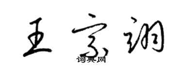 梁锦英王宗翊草书个性签名怎么写