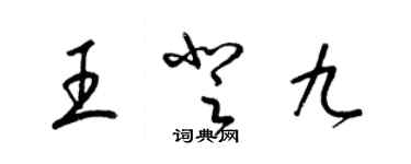梁锦英王登九草书个性签名怎么写