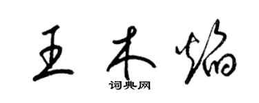 梁锦英王木焰草书个性签名怎么写