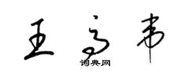 梁锦英王高韦草书个性签名怎么写