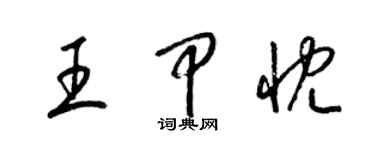 梁锦英王甲忱草书个性签名怎么写