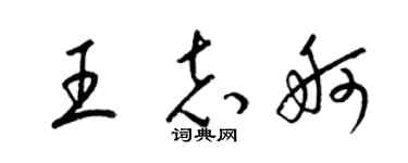 梁锦英王志舸草书个性签名怎么写