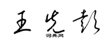 梁锦英王先彭草书个性签名怎么写