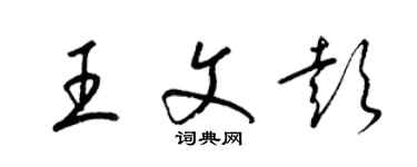 梁锦英王文彭草书个性签名怎么写