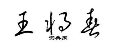 梁锦英王将春草书个性签名怎么写