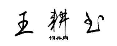 梁锦英王耕书草书个性签名怎么写