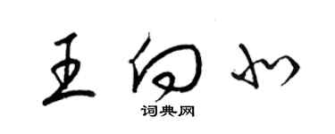梁锦英王向北草书个性签名怎么写